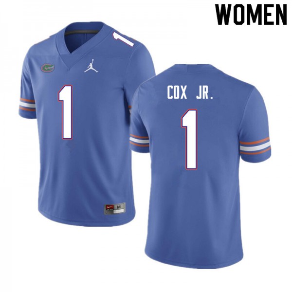 Women #1 Brenton Cox Jr. Florida Gators College Football Jerseys Blue